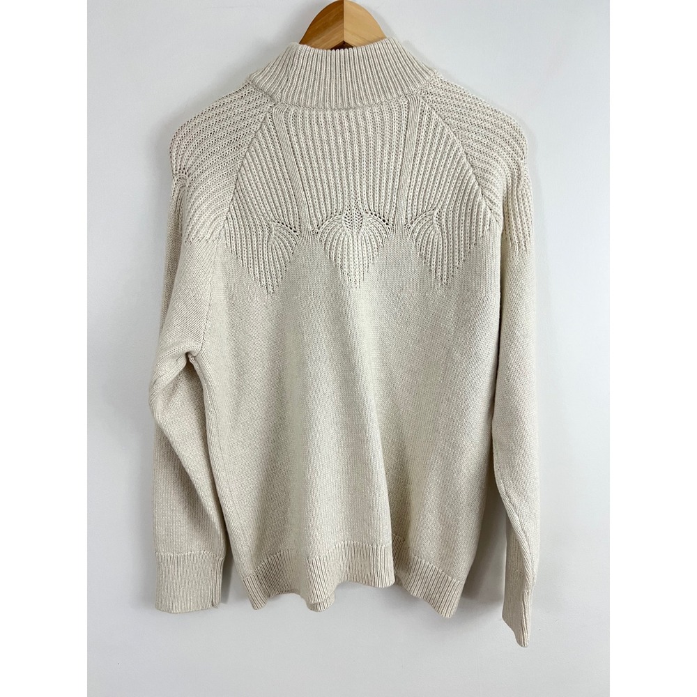 Tentree Highline Pointelle Sweater Women XL Mock Neck Wool‎ Blend - Picture 2 of 10